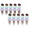 African American kawaii cute pretty  girls with afro hairstyle in white t-shirts with colorful dots print and kawaii smiley, in turquoise blouses, purple skirts