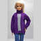 Purple sweater with braid pattern for Barbie doll