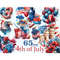 Watercolor patriotic clipart for the celebration of the Fourth of July, Independence Day. Portrait of an American family, balloons in white, red and blue, picni