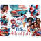 Watercolor patriotic clipart for fourth of july celebration, independence day. Portrait of an African American family, a black girl with an American flag, air b