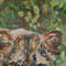 Fragment of a close-up Female Lion in rainforests painting.