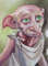 Dobby-Free Elf-Home Elf-Movie-Harry Potter-Green Painting-Big Eyes-Watercolor Painting-1.JPG