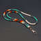 Vibrant turquoise beaded lanyard with Native American-inspired design