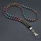 Handcrafted black silver lanyard with ethnic motifs