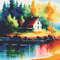 ECFD024 Painting Lakeside House Cross Stitch Pattern Image 1080 x 1080.png