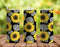 Sunflowers Zebra Print Tumbler, Sunflowers Zebra Print Skinny Tumbler.Jpg