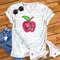 Watercolor Apple Personalized Back To School Teacher Novelty Graphic Unisex V Neck Graphic Tee T-Shirt - 1.jpg