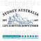 Sydney Australia Embroidery Design File main image - This embroidery designs files featuring Sydney Australia from Cities and Countries. Digital download in DST