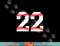 Number 22 Twenty Two Baseball Lucky Favorite Jersey Number png, sublimation.jpg