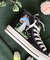 Embroidered ConverseMushroom ConverseEmbroidered Blue Mushrooms, Monarch Butterflies And WildflowersConverse High Tops Chuck Taylor 1970s - 5.jpg