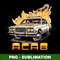 Retro Cop Car Flames - Sublimation PNG Digital Download - ACAB Protest Art