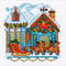 Cross Stitch Kit  - A House with a Sleigh  - Christmas - Embroidery Kit - Needlework Kit - DIY Kit.jpg