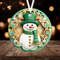 3D Snowman Christmas Ornament Sublimation PNG, Instant Digital Download, Christmas Round Ornament PNG Green Snowman Ornament - 1.jpg