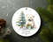 Personalized First Christmas 2023 Cute Baby Pola Bear Ceramic Ornament Home Decor Christmas Round Ornament - 1.jpg