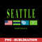 Seattle Football Flag - Vintage Design - High-Quality Transparent Sublimation Download