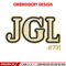 JGL logo embroidery design, JGL logo embroidery, logo design, logo shirt, Embroidery file, Instant download.jpg