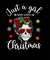 Just A Girl Who Loves Christmas Messy Bun Skull Xmas T-Shirt.jpg