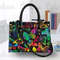 Butterflies Leather Handbag & Wallet,  Colorful Butterfly Shoulder Bag, Custom Bag, Retro Handbag, Mother's Day Gift 1.jpg