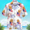 Golden Retriever 4th Of July Patriotic American Flags Aloha Hawaiian Beach Summer Graphic Prints Button Up Shirt.jpg