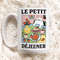 Quirky Cat Coffee Mug, Le Petit Dejeuner White Cat Mug, French Coffee Mug, Coffee Lover Gift Idea, Coffee Quote, Gift Mug, Kitchen decor.jpg