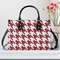 Houndstooth Ladies Handbag, Red Handbag, Valentine Gift for Her, Mother's Day Gift,  Unique Handbag Design, Faux Leather Ladies Purse.jpg