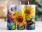 Sunflower Tumbler Wrap 20 oz Skinny Tumbler Sublimation Design Digital Download PNG Instant Digital Only, Floral Alcohol Ink Tumbler Wrap.jpg