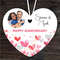 Pink Hearts Photo Anniversary Gift Heart Personalised Hanging Ornament.jpg