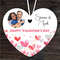 Pink Hearts Photo Valentine's Day Gift Heart Personalised Hanging Ornament.jpg