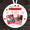 Romantic Gift For Fiancée Hearts Photo Round Personalised Hanging Ornament.jpg