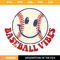 Baseball Vibes SVG, Retro Smiley Face Baseball SVG.jpg