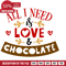 All I Need Is Love And Chocolate, Valentine's Day Free Svg File - SVG Heart.png