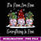 Its Fine I'm Fine Everything Is Fine Gnome Christmas Lights - Vintage Sublimation PNG Download