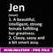 JEN Definition Personalized Name Funny Christmas Gift - Unique Sublimation PNG Download