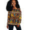 Ethiopia Debre Birhan Selassie Church Pattern Women's Off Shoulder, African Women Off Shoulder For Women