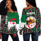 Algeria Kente Pattern Off Shoulder Sweater, African Women Off Shoulder For Women