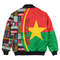 Burkina Faso Flag and Kente Pattern Special Bomber Jacket, African Bomber Jacket For Men Women