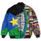 South Sudan Flag and Kente Pattern Special Bomber Jacket, African Bomber Jacket For Men Women