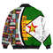 Zimbabwe Flag and Kente Pattern Special Bomber Jacket, African Bomber Jacket For Men Women