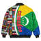 Comoros Flag and Kente Pattern Special Bomber Jacket, African Bomber Jacket For Men Women