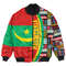 Mauritania Flag and Kente Pattern Special Bomber Jacket, African Bomber Jacket For Men Women