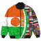 Niger Flag and Kente Pattern Special Bomber Jacket, African Bomber Jacket For Men Women