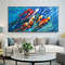 Large Colorful Koi Fish Oil Painting on Canvas, Original Ocean Painting, Abstract Seascape Painting, Boho Wall Art, Bedroom Home Wall Decor.jpg