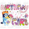 Birthday Girl Pink Dog Clipart Elements, Letters Set, Blue Dog Sublimation Party, PNG, Family Matching Shirt1.jpg