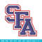 Stephen F. Austin logo embroidery design, NCAA embroidery,Embroidery design,Logo sport embroidery,Sport embroidery.jpg