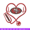 Stethoscope San Francisco 49ers embroidery design, 49ers embroidery, NFL embroidery, sport embroidery, embroidery design.jpg