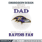 Never underestimate Dad Baltimore Ravens embroidery design, Ravens embroidery, NFL embroidery, sport embroidery..jpg