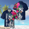 New York Yankees Hawaiian Shirt Tribal Tropical Flower Pattern Beach Lovers Gift.jpg