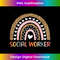 Social Worker Rainbow Leopard 2023 School Social Worker tee - Creative Sublimation PNG Download