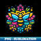 Flower Bee - Vintage Sublimation PNG Download