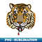 Animals with Sharp Teeth Tiger Portrait - Retro PNG Sublimation Digital Download